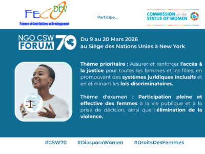 Couverture d'article FECODEV à la CSW70